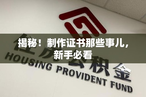 三明揭秘！制作证书那些事儿，新手必看